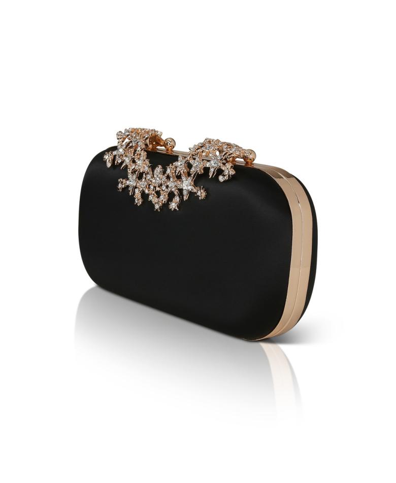 Badgley Mischka Lyra Starburst Clasp Satin Minaudiere Hot Pink | Women Evening Bags