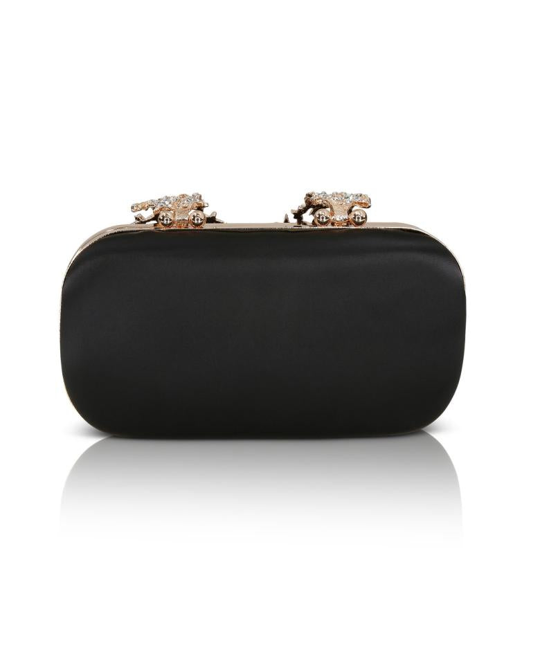 Badgley Mischka Lyra Starburst Clasp Satin Minaudiere Hot Pink | Women Evening Bags