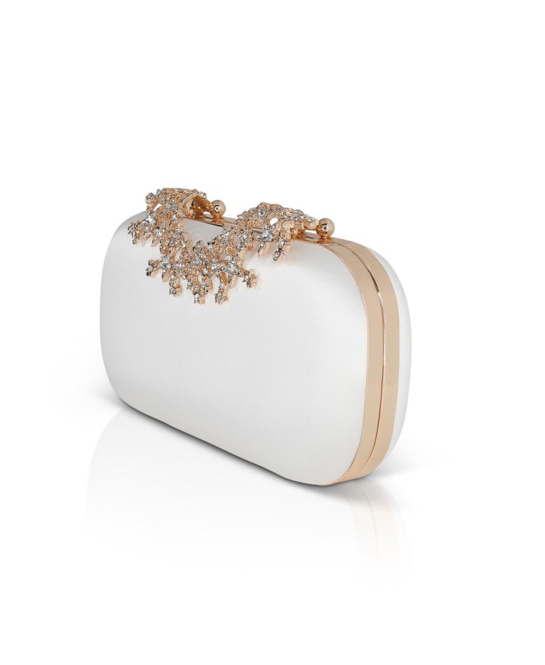 Badgley Mischka Lyra Starburst Clasp Satin Minaudiere Hot Pink | Women Evening Bags