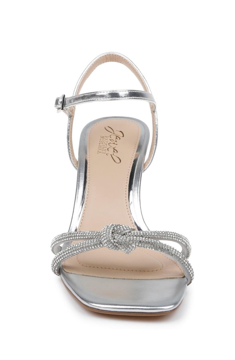 Badgley Mischka Maci Metallic Sandal With Rhinestone Knot Detail Blue | Women Best Sellers