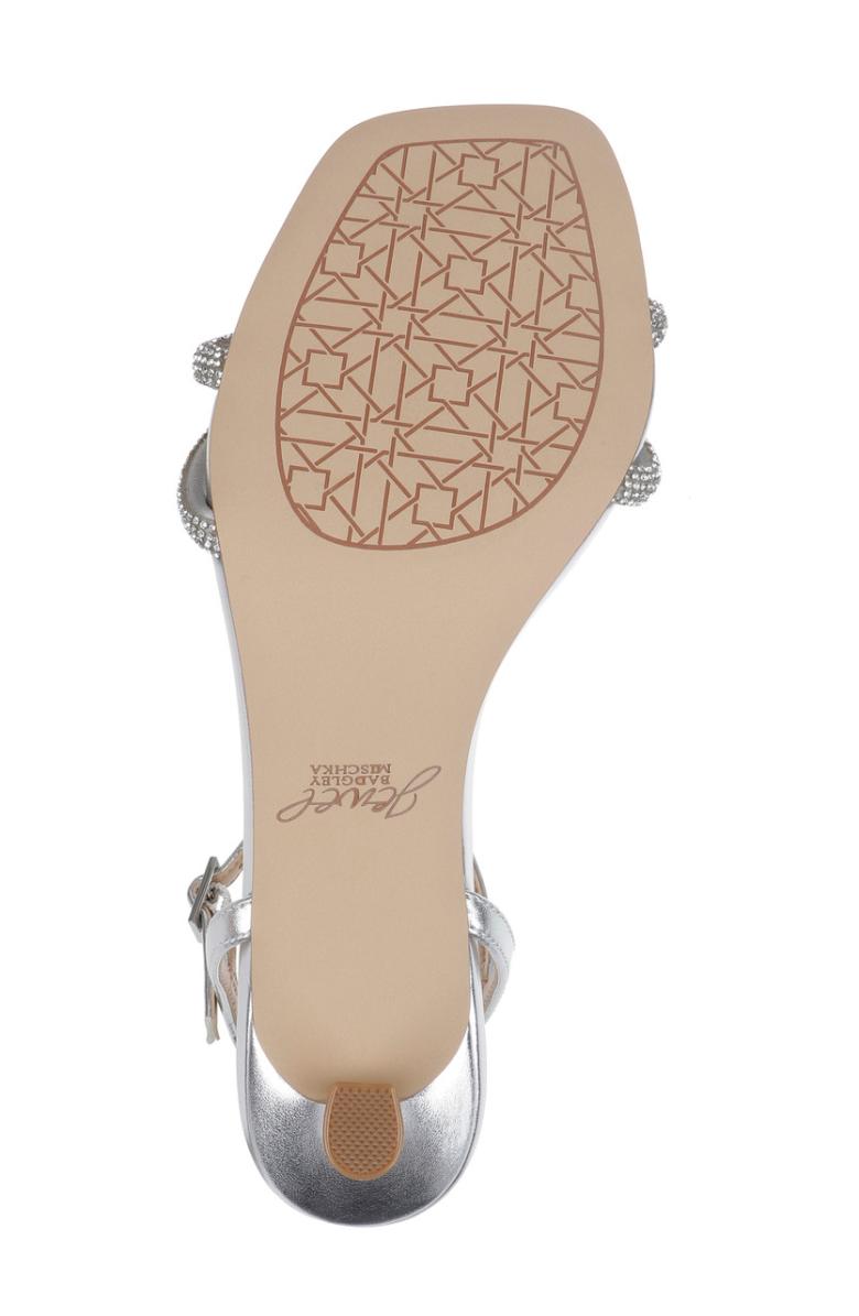 Badgley Mischka Maci Metallic Sandal With Rhinestone Knot Detail Blue | Women Best Sellers