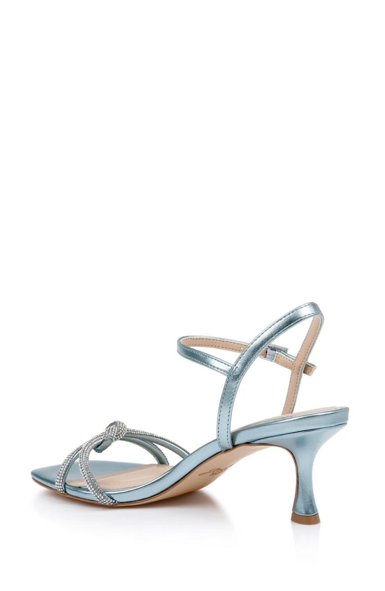 Badgley Mischka Maci Metallic Sandal With Rhinestone Knot Detail Blue | Women Best Sellers
