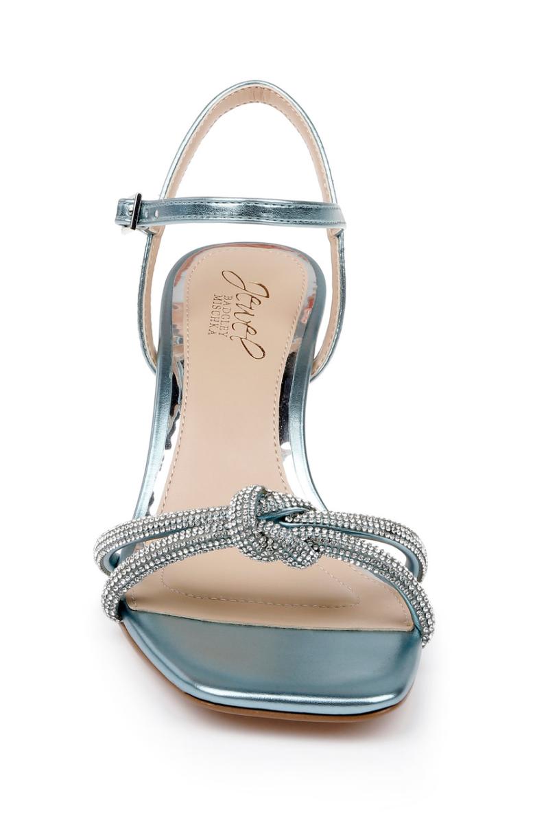 Badgley Mischka Maci Metallic Sandal With Rhinestone Knot Detail Blue | Women Best Sellers