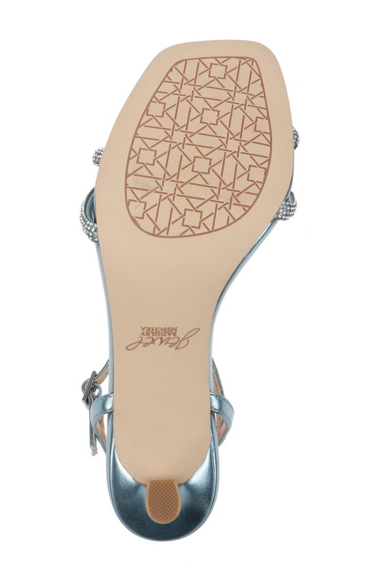 Badgley Mischka Maci Metallic Sandal With Rhinestone Knot Detail Blue | Women Best Sellers
