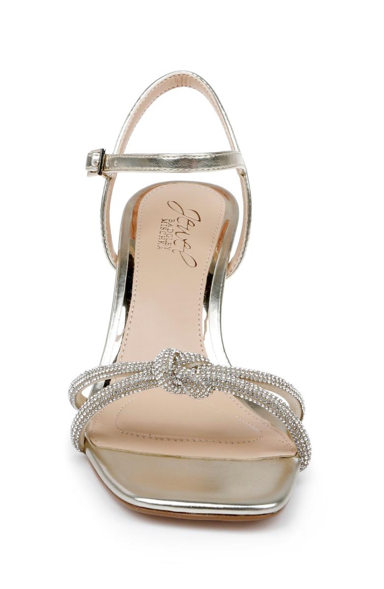 Badgley Mischka Maci Metallic Sandal With Rhinestone Knot Detail Blue | Women Best Sellers