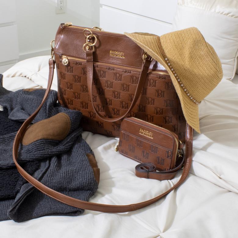 Badgley Mischka Madalyn Vegan Leather Pouch Belt Bag Brown | Women Travel