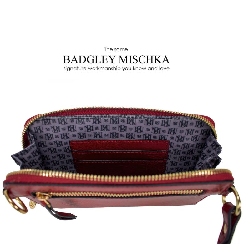 Badgley Mischka Madalyn Vegan Leather Pouch Belt Bag Brown | Women Travel