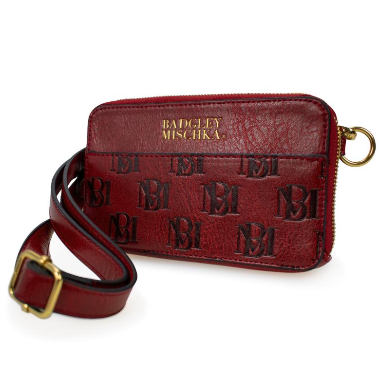 Badgley Mischka Madalyn Vegan Leather Pouch Belt Bag Brown | Women Travel