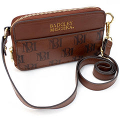 Badgley Mischka Madalyn Vegan Leather Pouch Belt Bag Brown | Women Travel