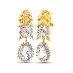 Badgley Mischka Metal And Stone Leaf Drop Earrings | Women Fashion Jewelry