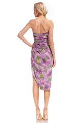 Badgley Mischka Metallic Floral Strapless Mesh Dress Pink Multi | Women Best Sellers