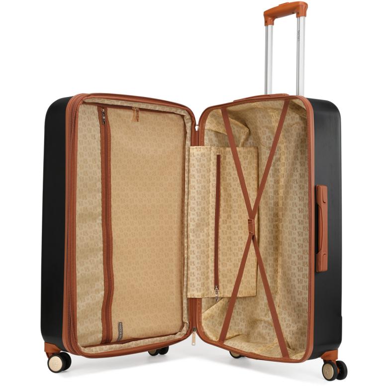 Badgley Mischka Mia 3 Piece Expandable Retro Luggage Set Black | Women Travel