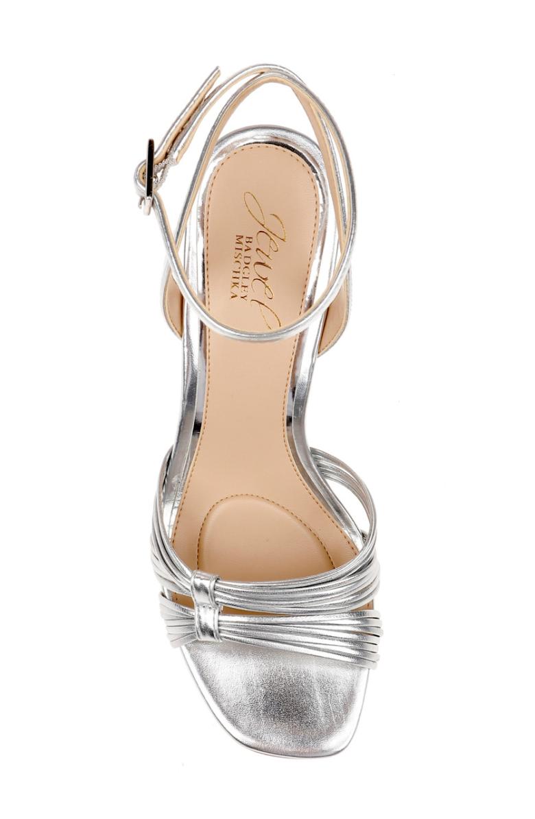 Badgley Mischka Michelle Metallic Strappy Block Heels Gold | Women Block Heels