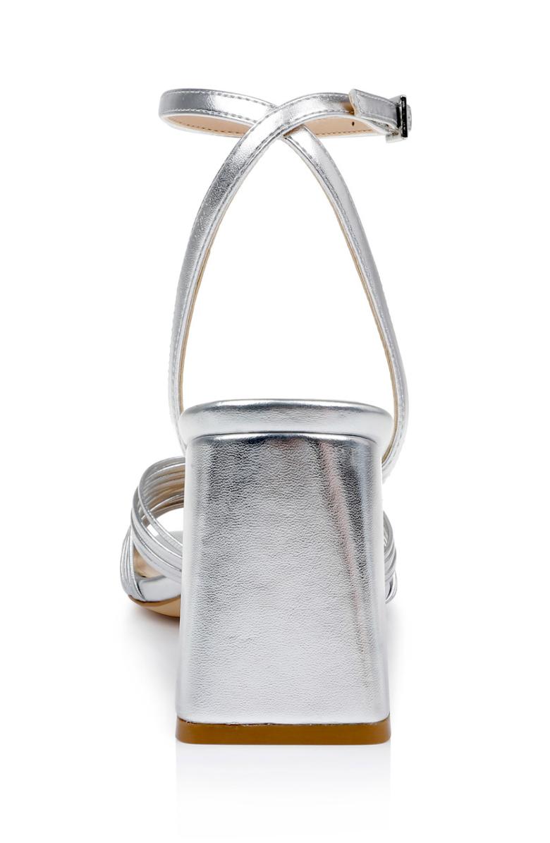 Badgley Mischka Michelle Metallic Strappy Block Heels Gold | Women Block Heels