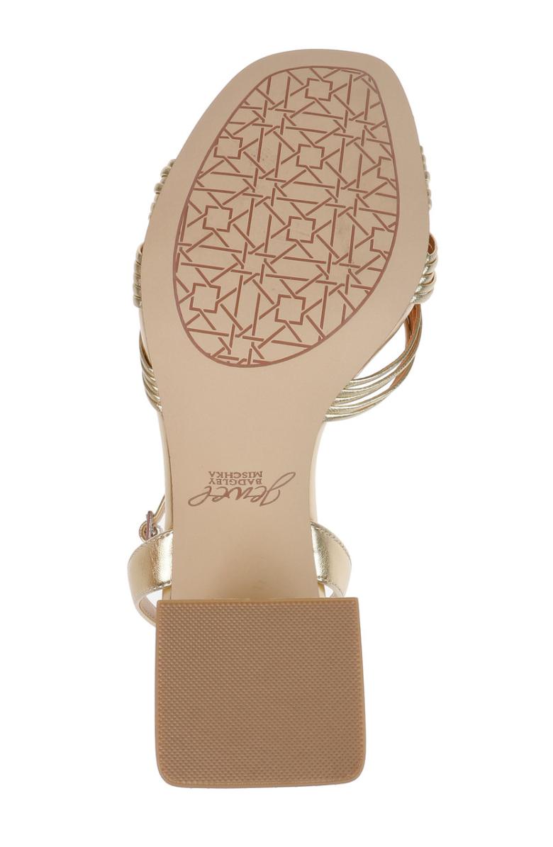 Badgley Mischka Michelle Metallic Strappy Block Heels Gold | Women Block Heels