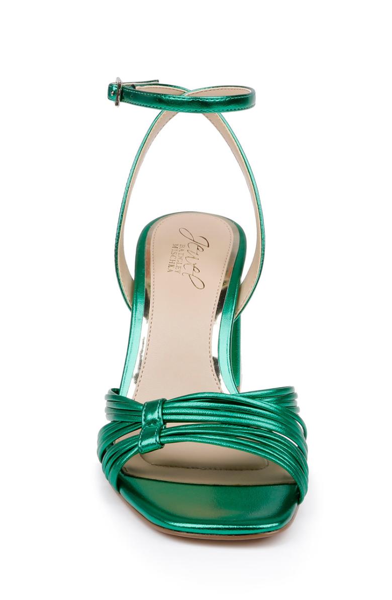 Badgley Mischka Michelle Metallic Strappy Block Heels Gold | Women Block Heels