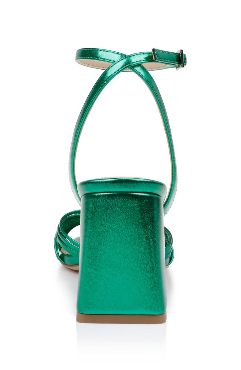 Badgley Mischka Michelle Metallic Strappy Block Heels Gold | Women Block Heels