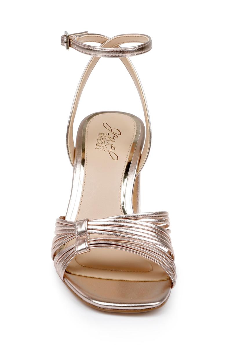 Badgley Mischka Michelle Metallic Strappy Block Heels Gold | Women Block Heels