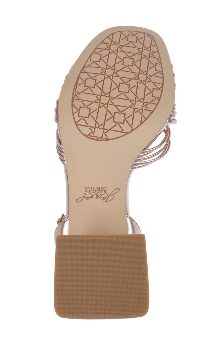 Badgley Mischka Michelle Metallic Strappy Block Heels Gold | Women Block Heels