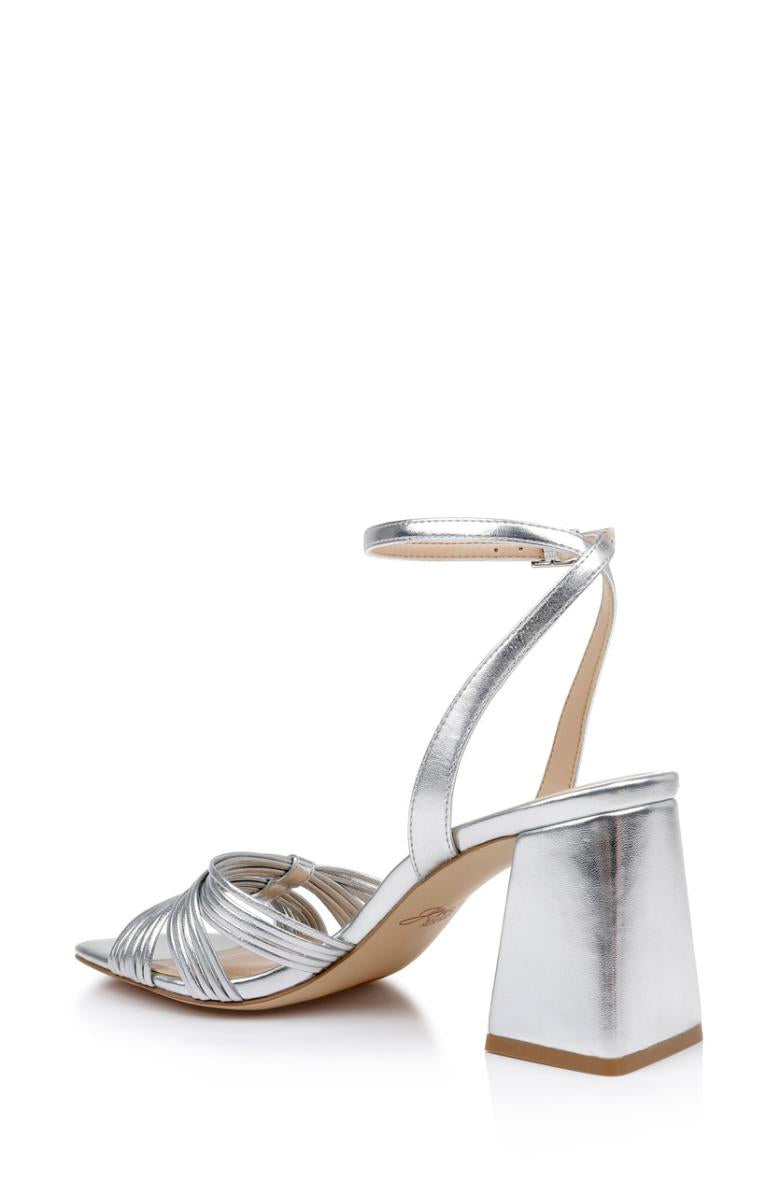 Badgley Mischka Michelle Metallic Strappy Block Heels Gold | Women Block Heels