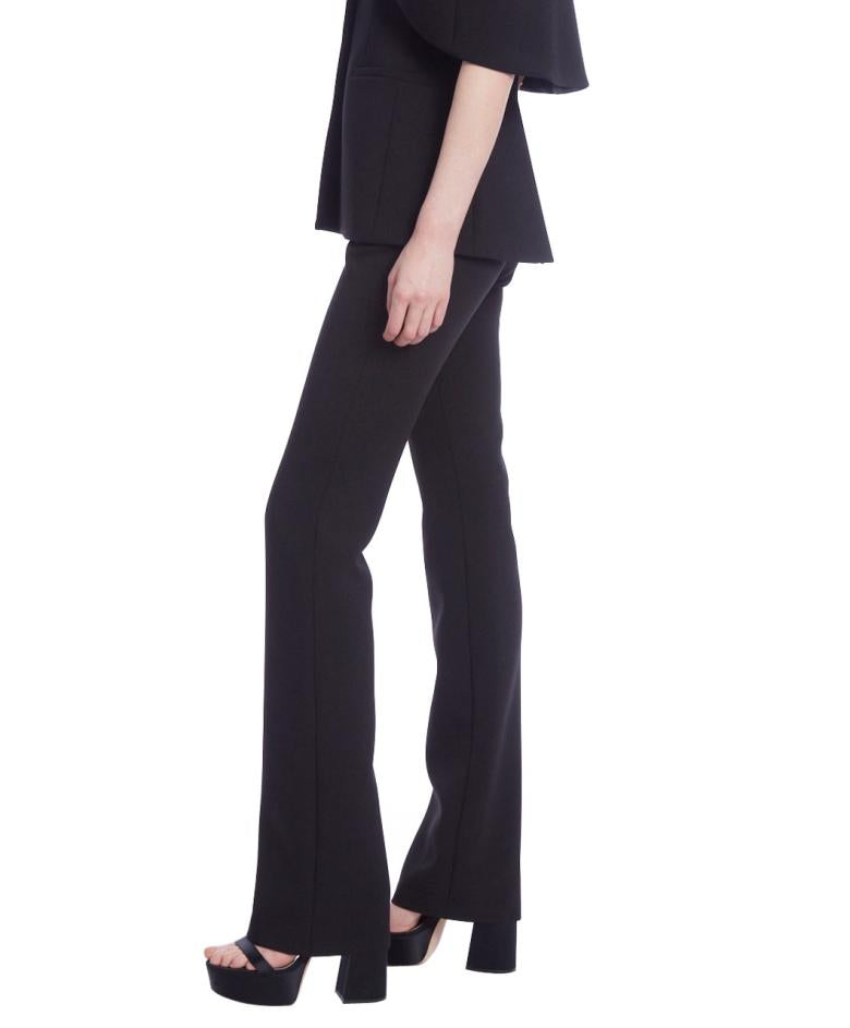 Badgley Mischka Mid Rise Crepe Fitted Pants Black | Women Suits