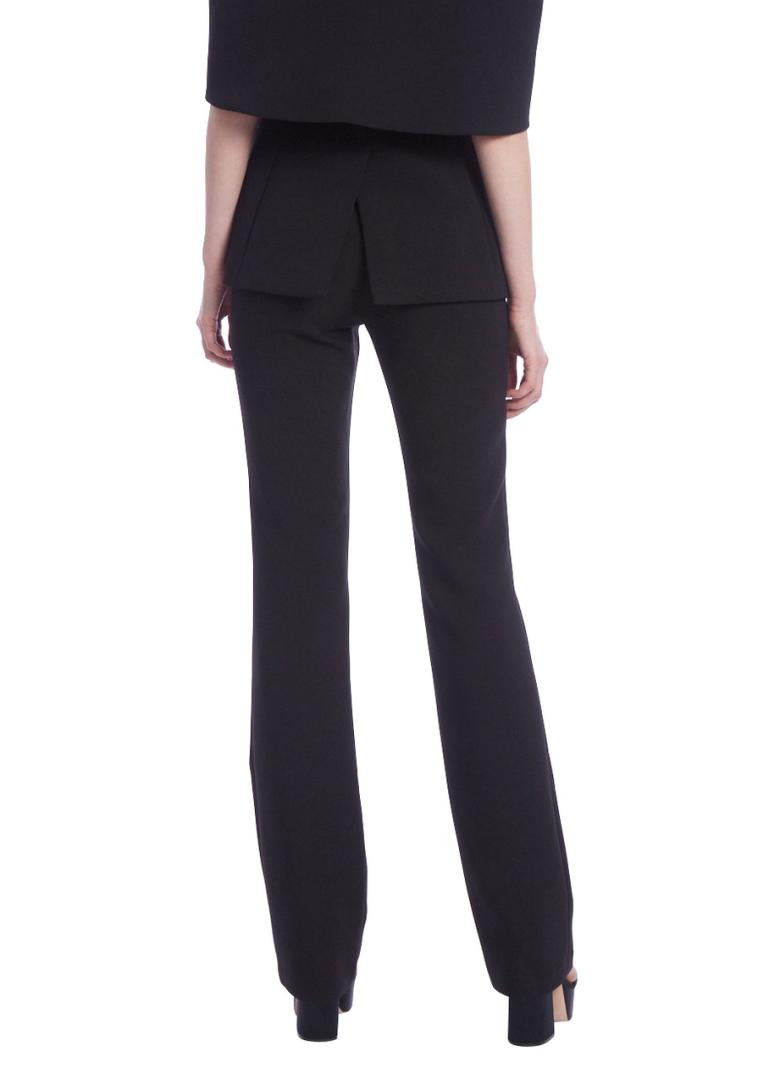Badgley Mischka Mid Rise Crepe Fitted Pants Black | Women Suits