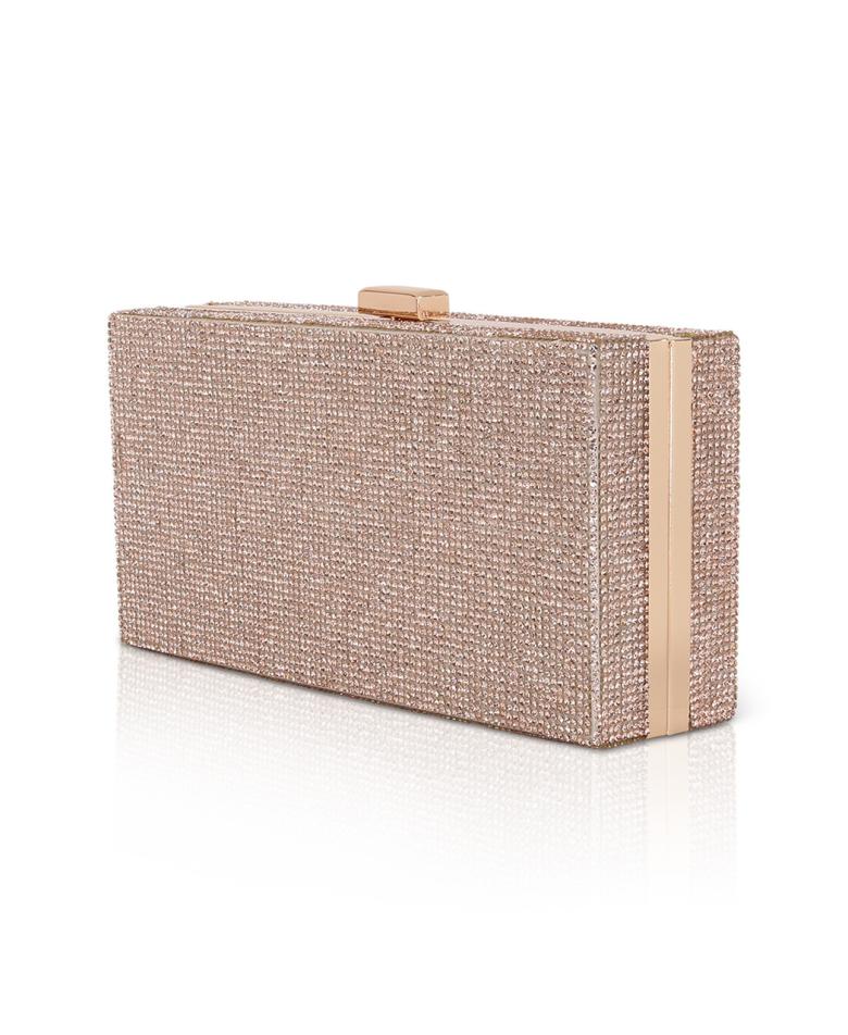 Badgley Mischka Mila Allover Crystal Box Clutch Hot Pink | Women Evening Bags