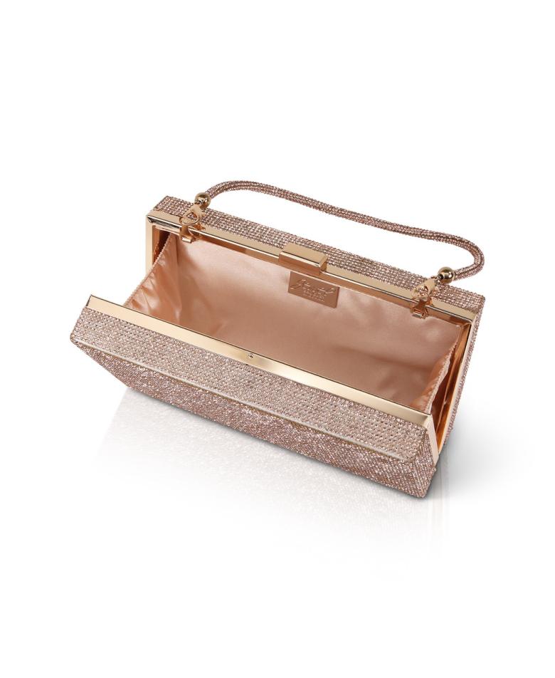 Badgley Mischka Mila Allover Crystal Box Clutch Hot Pink | Women Evening Bags