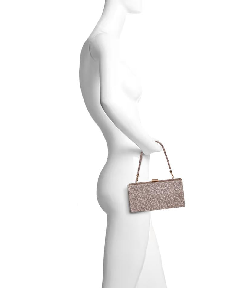 Badgley Mischka Mila Allover Crystal Box Clutch Hot Pink | Women Evening Bags