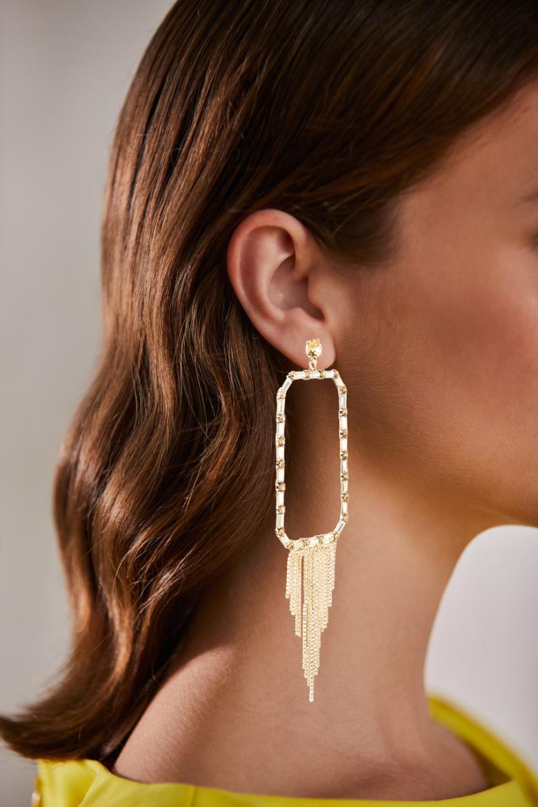 Badgley Mischka Oversized Rectangle Statement Earrings | Women Fashion Jewelry