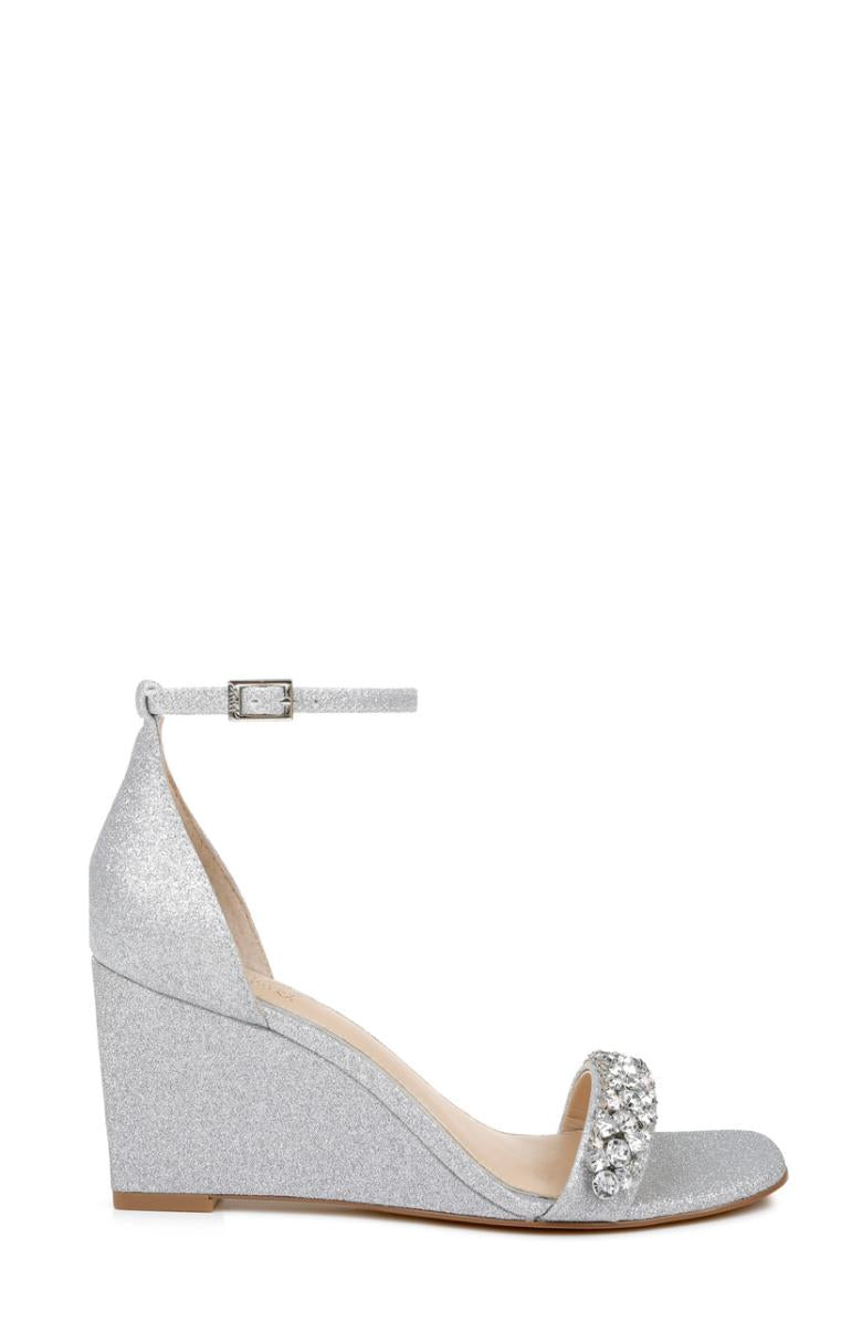 Badgley Mischka Peggy Crystal Embellished Wedge Champagne | Women Wedge