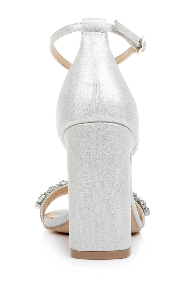 Badgley Mischka Penny Crystal Embellished Block Heel Black | Women Block Heels