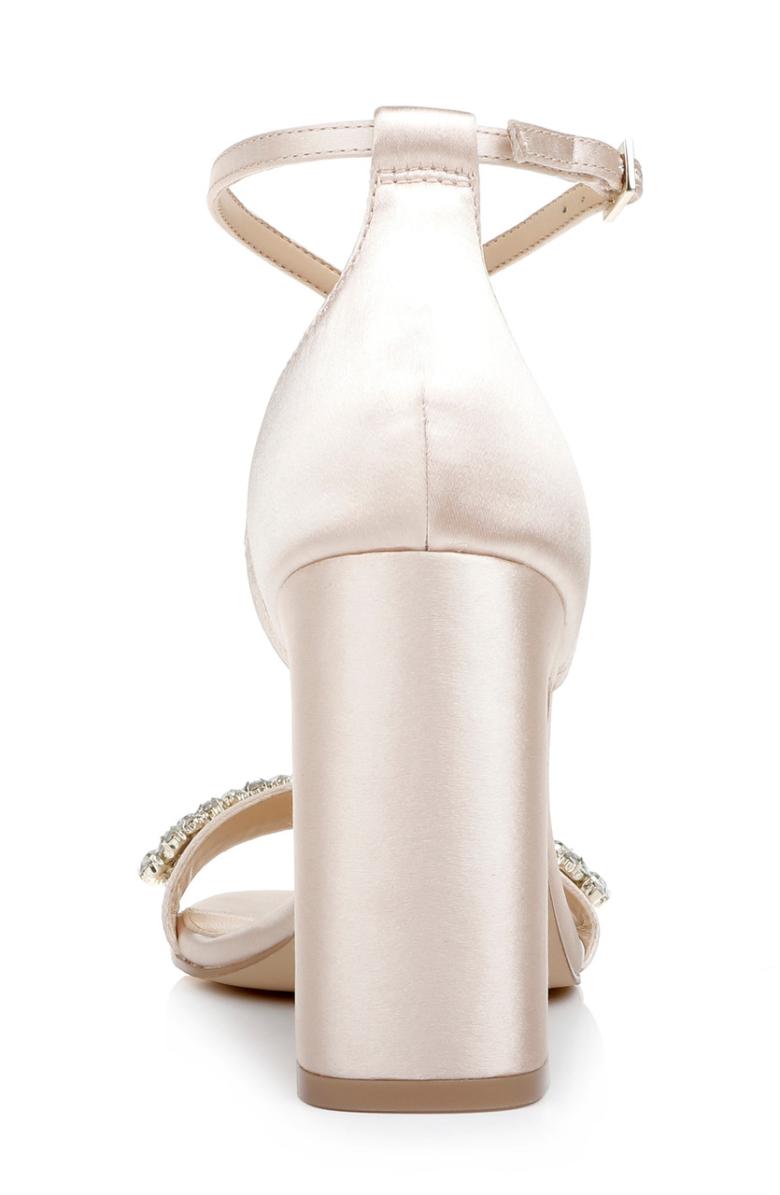 Badgley Mischka Penny Crystal Embellished Block Heel Black | Women Block Heels