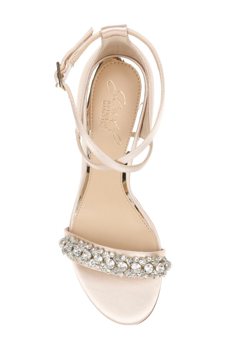 Badgley Mischka Penny Crystal Embellished Block Heel Black | Women Block Heels