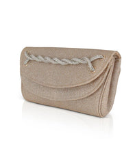 Badgley Mischka Poppy Double Compartment Clutch With Crystal Rope Twist Gold | Women Evening Bags