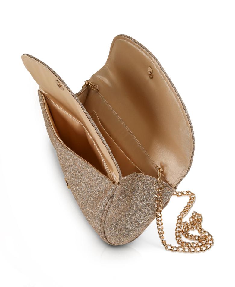 Badgley Mischka Poppy Double Compartment Clutch With Crystal Rope Twist Gold | Women Evening Bags