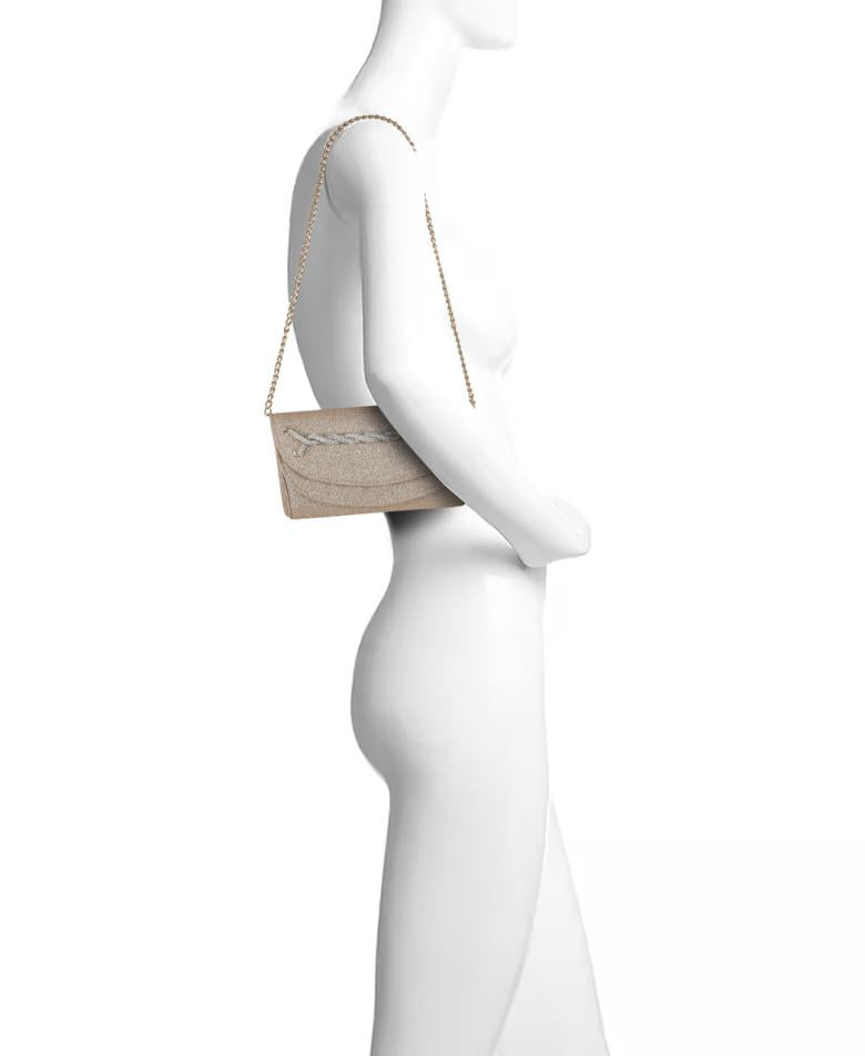 Badgley Mischka Poppy Double Compartment Clutch With Crystal Rope Twist Gold | Women Evening Bags