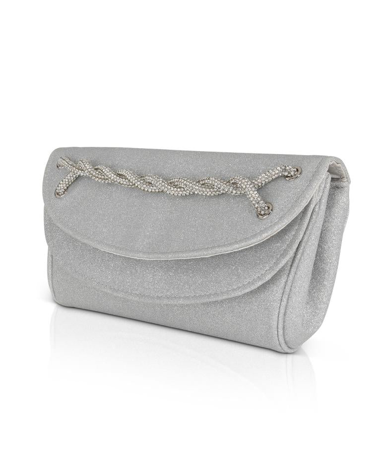 Badgley Mischka Poppy Double Compartment Clutch With Crystal Rope Twist Gold | Women Evening Bags