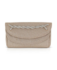 Badgley Mischka Poppy Double Compartment Clutch With Crystal Rope Twist Gold | Women Evening Bags