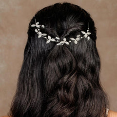 Badgley Mischka Rhinestone Leaf Hair Wreath | Women Hair Accessories