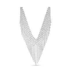 Badgley Mischka Rhinestone Waterfall Chain Bib Necklace | Women Fashion Jewelry