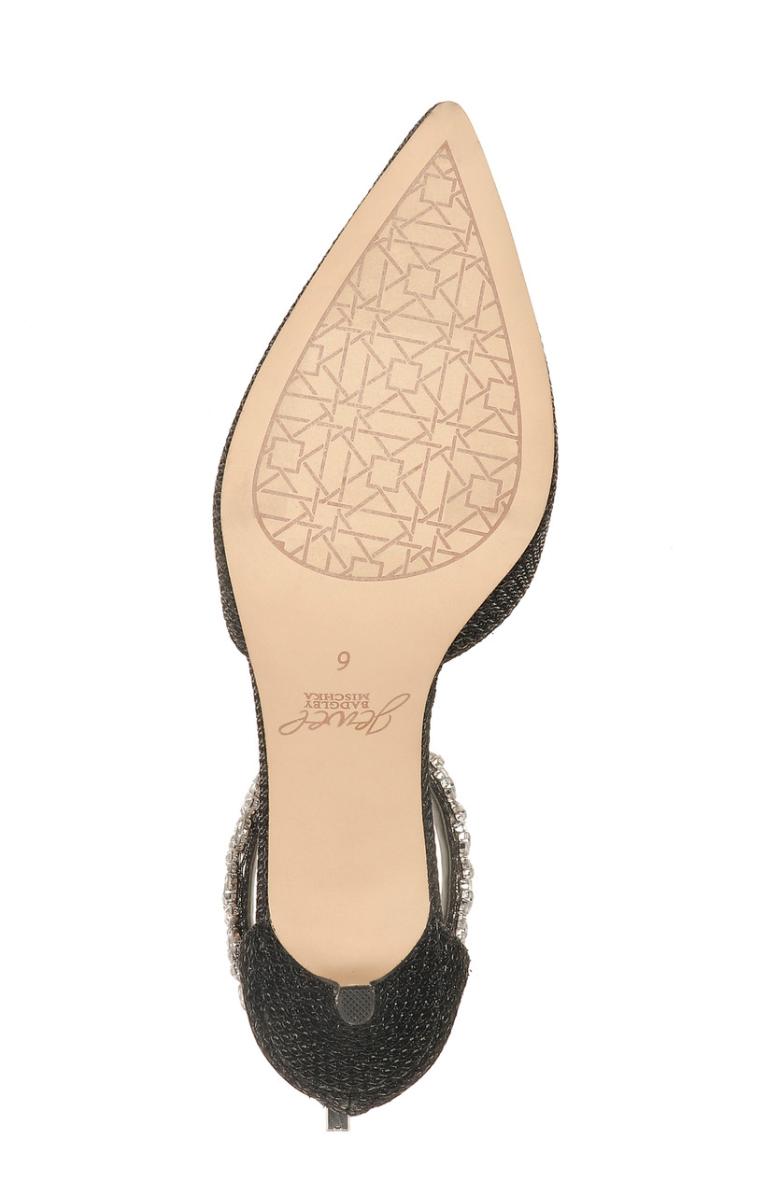 Badgley Mischka Robles Crystal Embellished Kitten Heel Black | Women Best Sellers