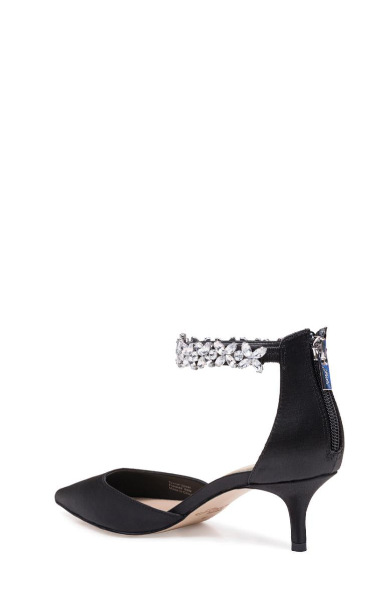 Badgley Mischka Robles Crystal Embellished Kitten Heel Black | Women Best Sellers