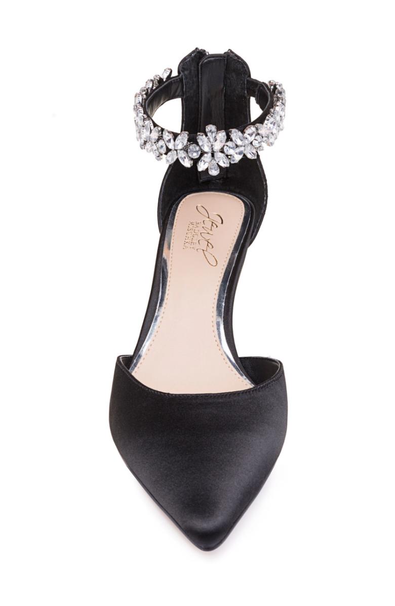 Badgley Mischka Robles Crystal Embellished Kitten Heel Black | Women Best Sellers