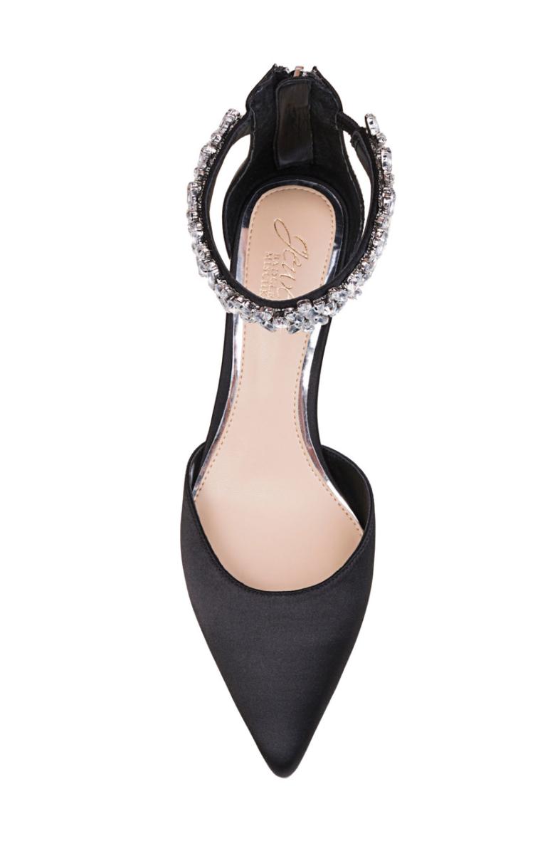 Badgley Mischka Robles Crystal Embellished Kitten Heel Black | Women Best Sellers