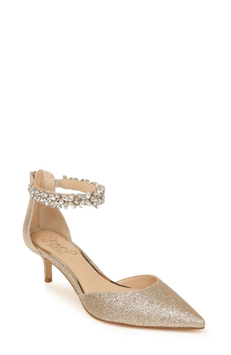 Badgley Mischka Robles Crystal Embellished Kitten Heel Black | Women Best Sellers