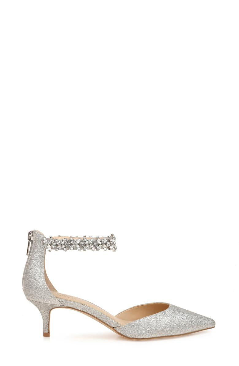 Badgley Mischka Robles Crystal Embellished Kitten Heel Black | Women Best Sellers