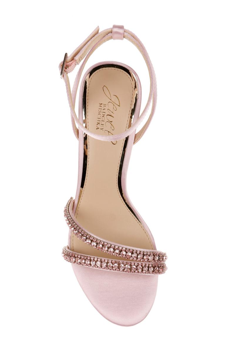 Badgley Mischka Rosa Block Heel Sandal With Gemstone Straps Champagne | Women Block Heels