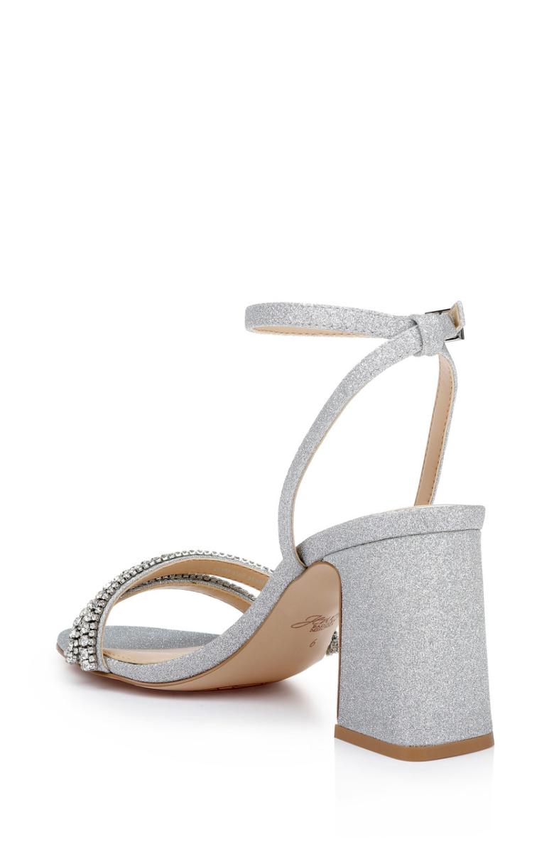 Badgley Mischka Rosa Block Heel Sandal With Gemstone Straps Champagne | Women Block Heels