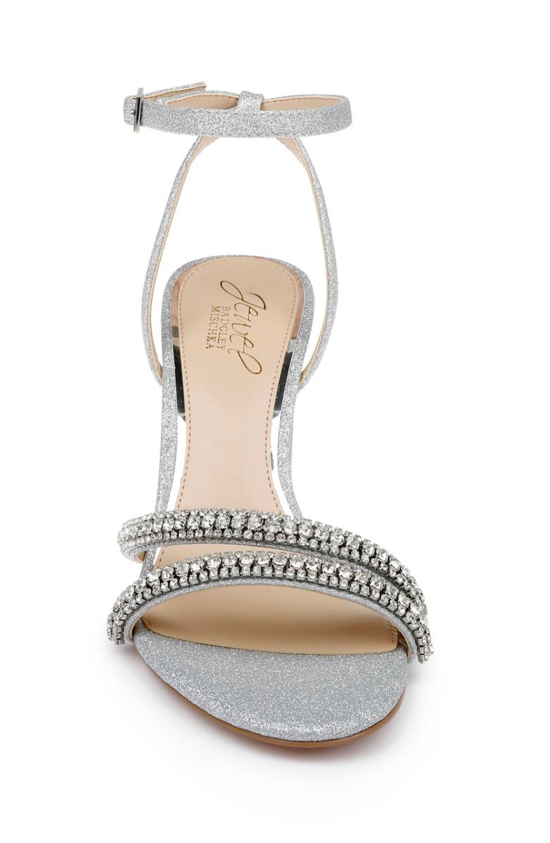 Badgley Mischka Rosa Block Heel Sandal With Gemstone Straps Champagne | Women Block Heels